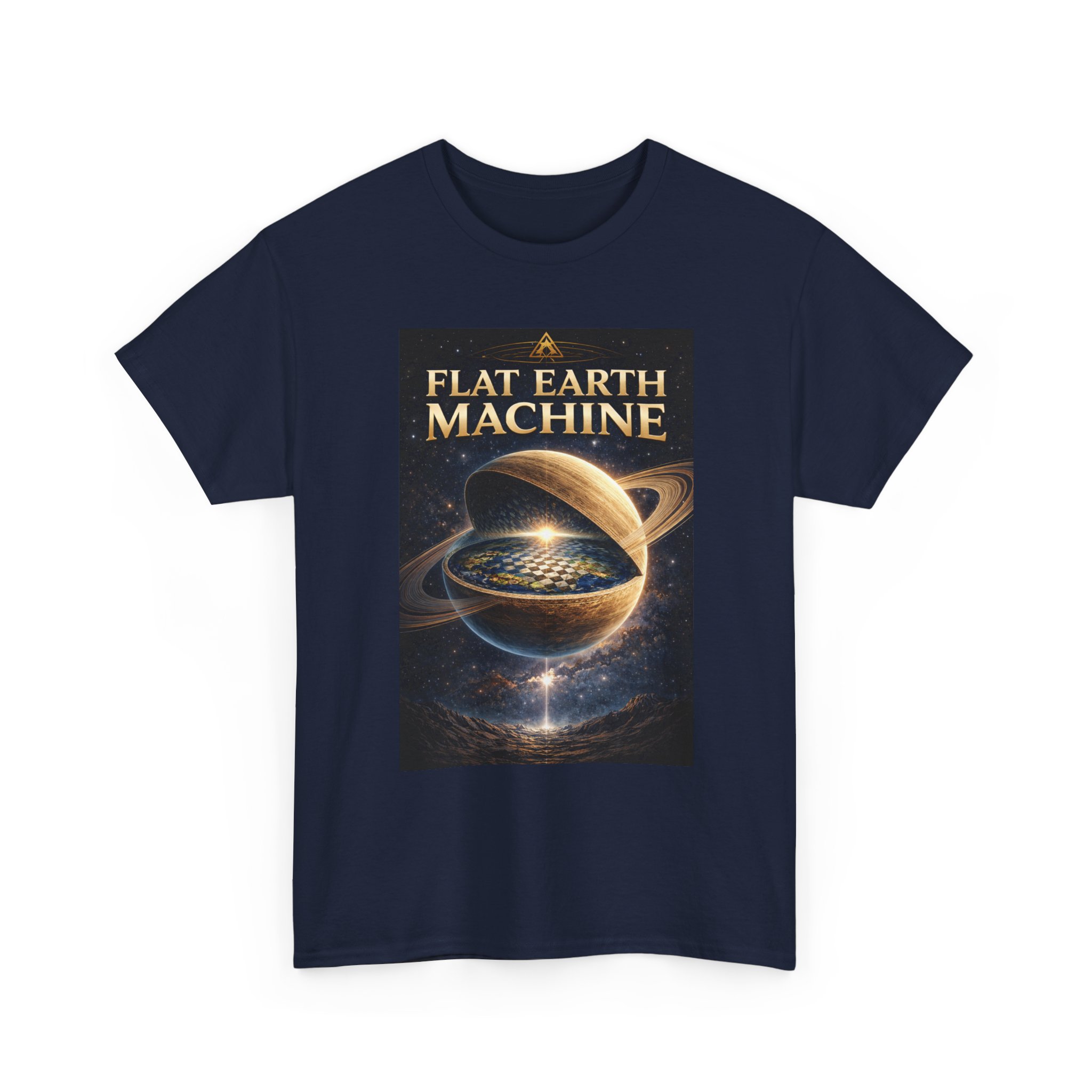 Flat Earth Machine Tee — Retro Cosmic Flat-Earth Graphic T-Shirt - Image 11