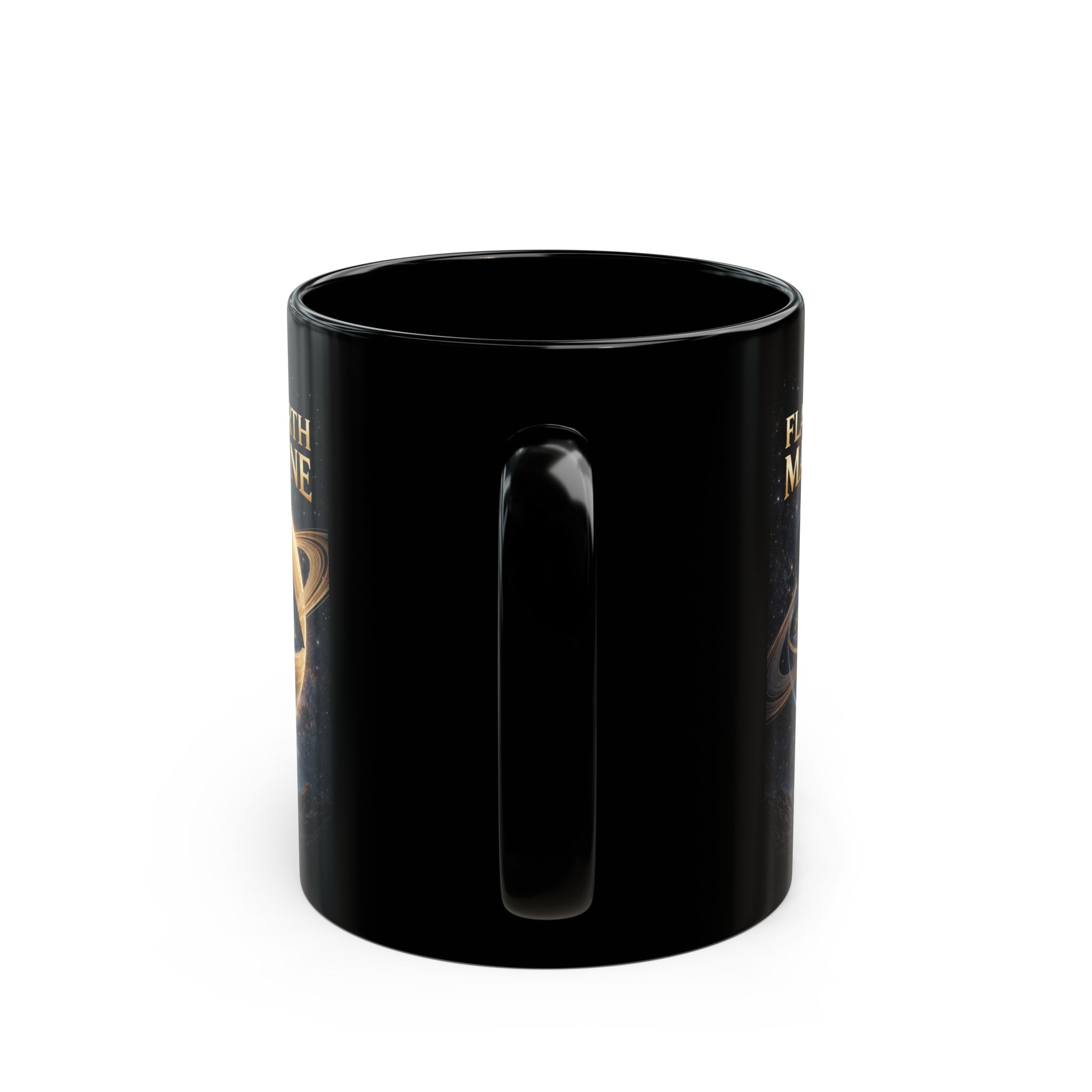 Flat Earth Machine Black Mug – enjoy the fictional journey Coffee Cup (11oz & 15oz) - Image 4