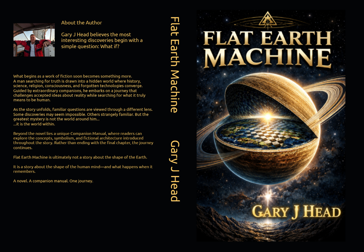 Flat Earth Machine Front, Spine, and Back Cover